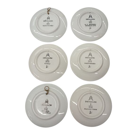 Set Of 6 Royal Copenhagen Collector Mini Plates Delft Blue Wall Decor Denmark 3" - Picture 2 of 8